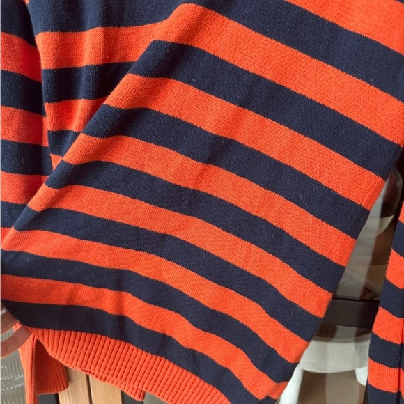 Vintage Polo Jeans Co Ralph Lauren USA Flag embroidered Sweater Navy Striped - Picture 4 of 5